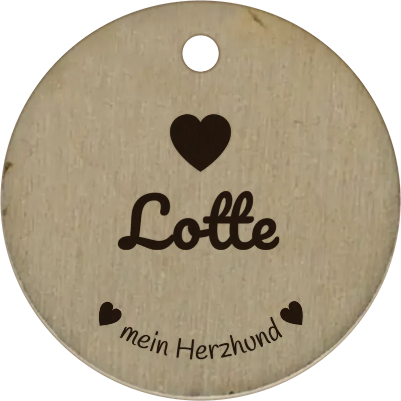 Hundemarke mit Gravur – Design „Herz“