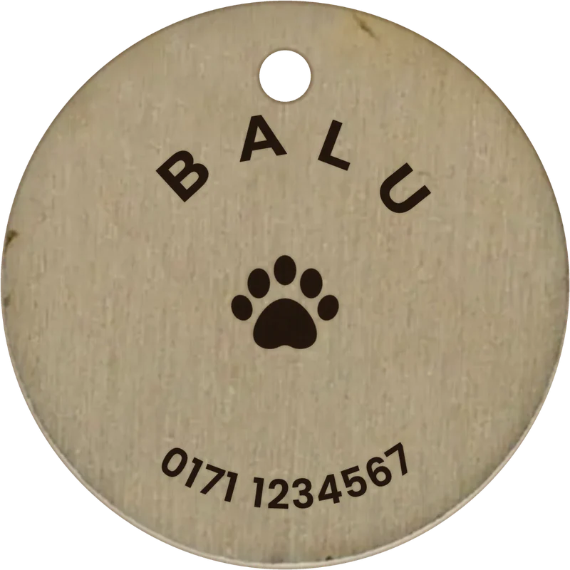 Hundemarke mit Gravur – Design „Rundtext“